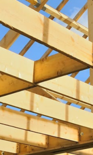 Wooden and wooden-steel-concrete constructions. Photos
